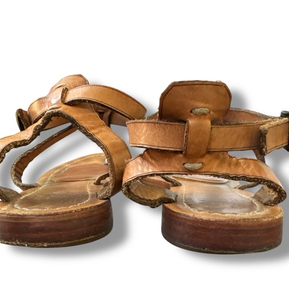 Frye Tan Leather Sandals FRYE RACHEL RING T STRAP SANDAL Size 8 - Picture 8 of 10